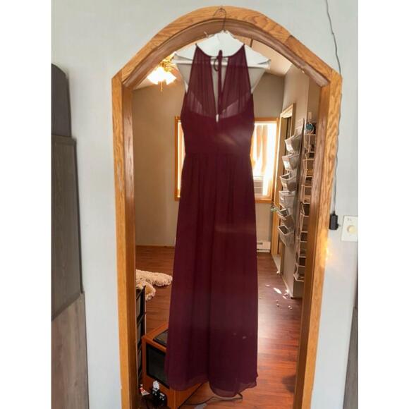Women's Bill Levkoff Chiffon Bridesmaid Dress Size 6 Merlot - Picture 2 of 3